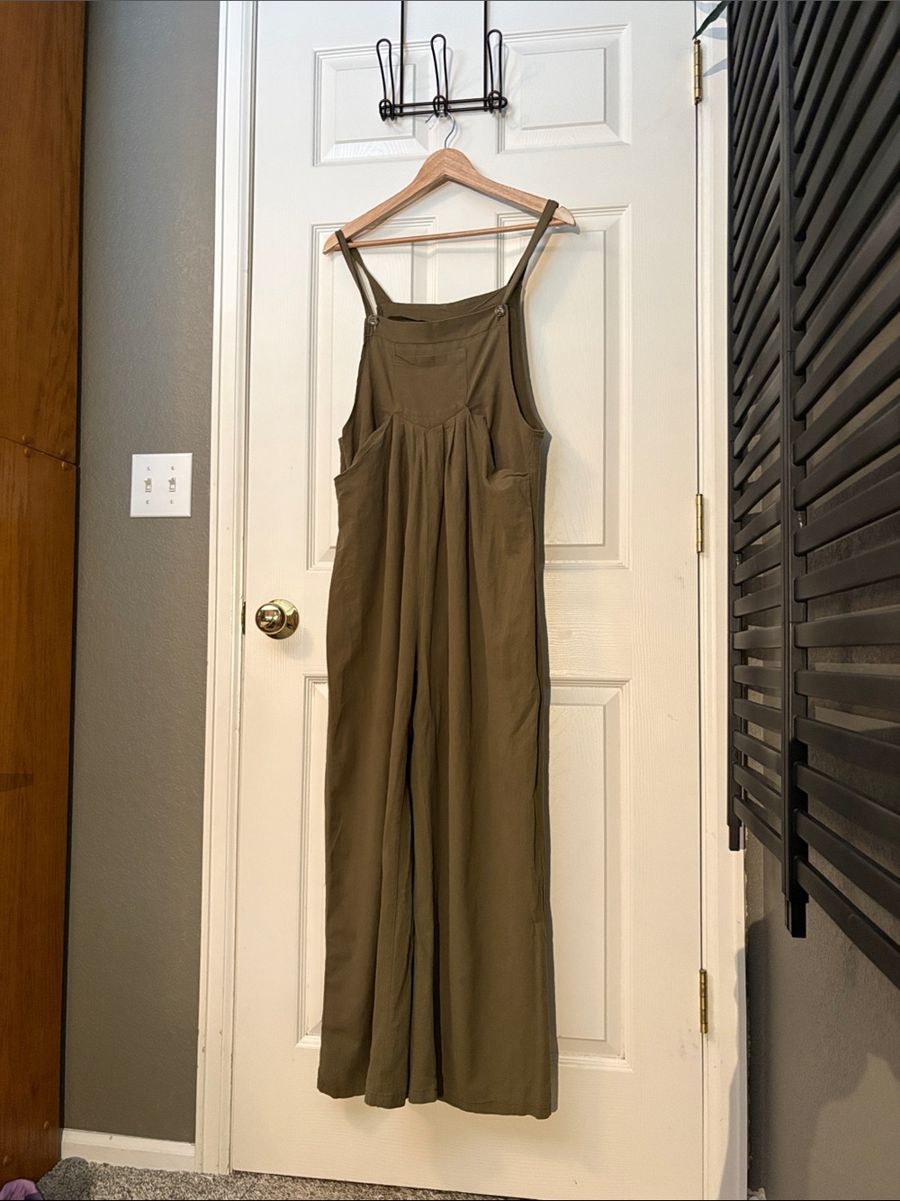 Olive Green Wide-Leg Strappy Jumpsuit